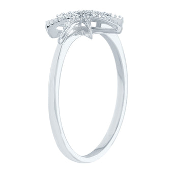 9ct White Gold Diamond Starburst Ring