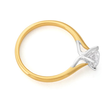 Luminesce Laboratory Grown 1/2 Carat Diamond Ring in 18ct Yellow Gold Knife Edge