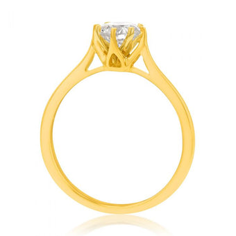 9ct Yellow Gold 1 Carat Diamond Solitaire Ring