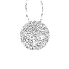 Load image into Gallery viewer, 9ct White Gold 1/2 Carat Diamond Cluster Pendant on 45cm Chain
