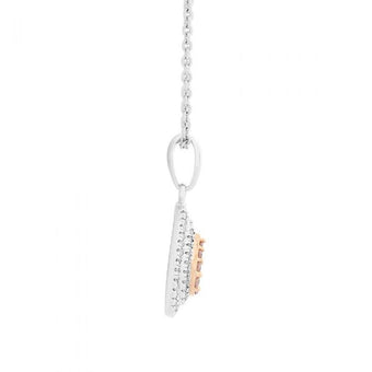 Pink & White Diamond Pear Pendant