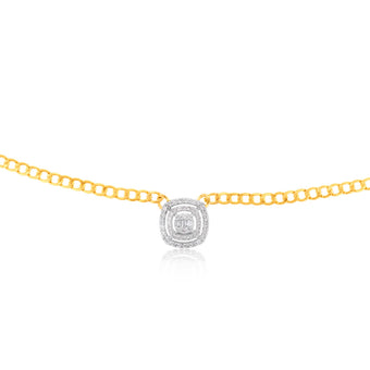 14ct Yellow Gold 1/2 Carat Diamond On 45cm Chain