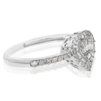 14ct White Gold 1/3 Carat Diamond Heart Ring