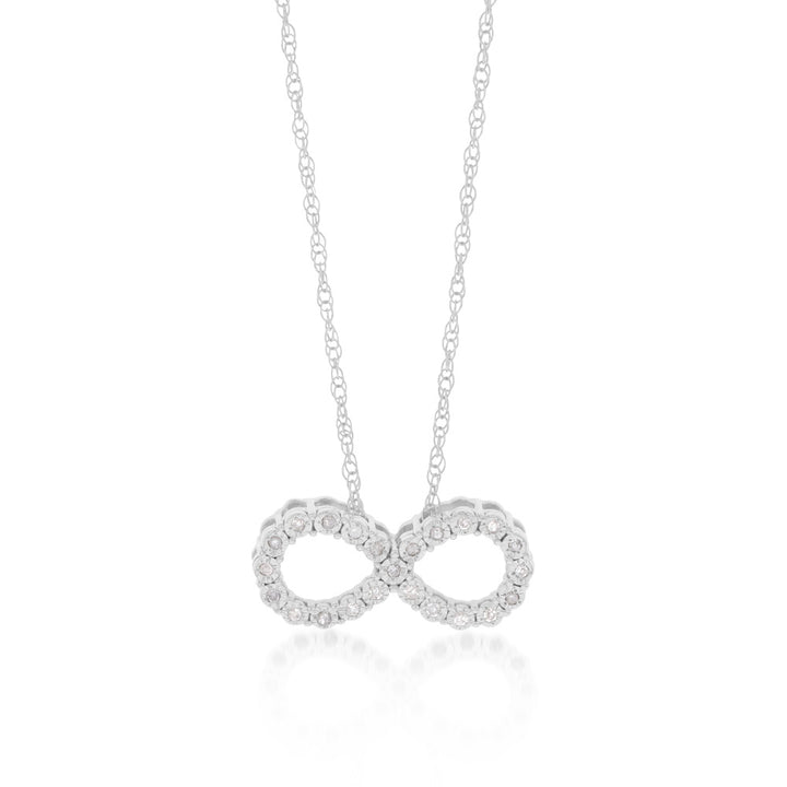 Silver 1/10 Carat Diamond Infinity Pendant on 45cm Chain