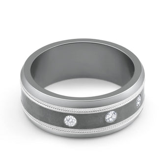 Flawless Cut Titanium Brilliant Cut Diamond Ring (TW=15-19pt)