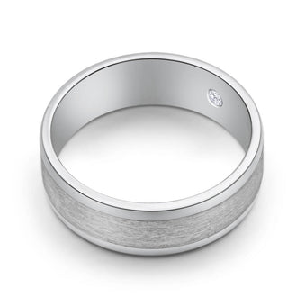 Flawless Cut 9ct White Gold & Titanium 7mm Ring