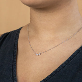Flawless Cut 9ct White Gold Diamond Pendant With Three Diamonds (TW=15pt)