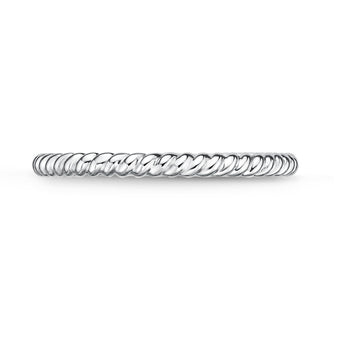 Memoire 18ct White Gold Twisted Stack Ring
