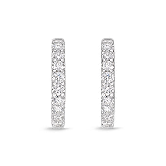 Memoire 18ct White Gold 1/4 Carat Diamond Huggies 12x12mm