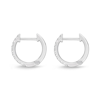 Memoire 18ct White Gold 1/4 Carat Diamond Huggies 12x12mm