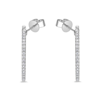 Memoire 18ct White Gold 3/4 Carat Diamond Odessa Hoop Earrings 24x24mm
