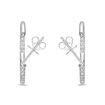 Memoire 18ct White Gold 1 Carat Diamond Odessa Hoop Earrings 24x24mm