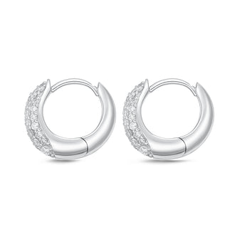 Memoire 18ct White Gold 1/2 Carat Diamond Pave Hoop Earrings