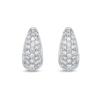 Memoire 18ct White Gold 1/2 Carat Diamond Pave Hoop Earrings