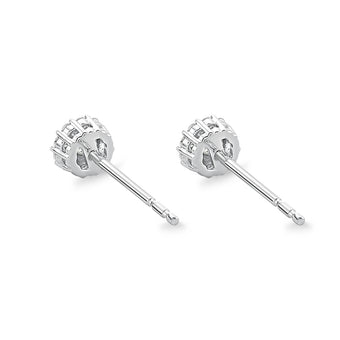 Memoire 18ct White Gold 1/4 Carat Diamond Blossom Style Fashion Studs