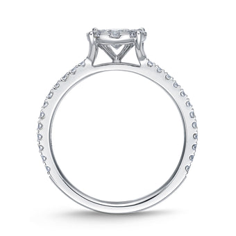 Memoire 18ct White Gold 0.70 Carat Diamond Bouquet Halo Solitaire Ring