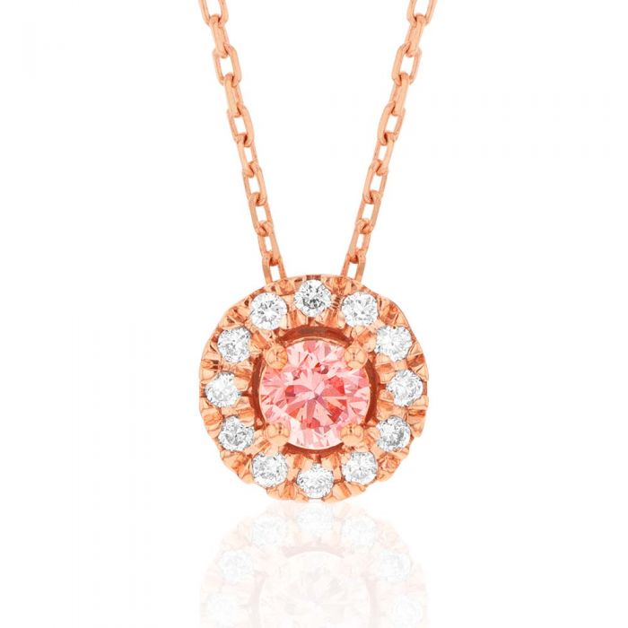 Luminesce Lab Grown Pink and White Diamond Pendant with Chain Included