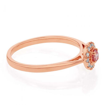 Luminesce Lab Grown 9ct Rose Gold 1/5 Carat Pink & White Diamond Ring