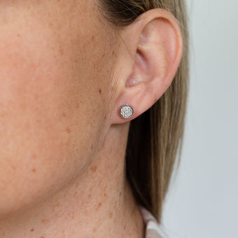 Luminesce Lab Grown 1/4 Carat Diamond Cluster Silver Studs