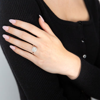Luminesce Lab Grown 18ct White Gold 1.3 Carat Diamond Halo Ring