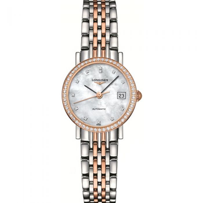Longines Elegant L43095887 Two-Tone Stainless Steel and Diamond Womens Watch