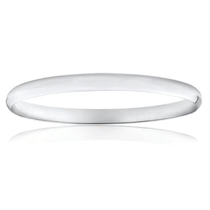 Solid Sterling Silver Plain 6mm Golf 65mm Bangle