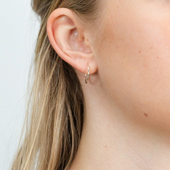 Sterling Silver Faceted Sleeper 13mm Earrings