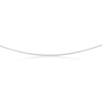 Sterling Silver Curb Link 50 Gauge Chain 45cm