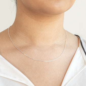 Sterling Silver Box 44cm Chain