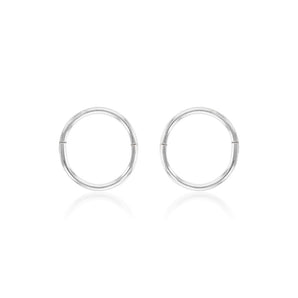 Sterling Silver Plain Sleeper 8mm Earrings