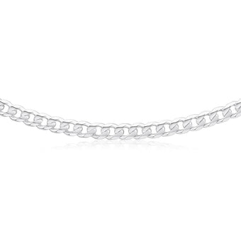 Sterling Silver Dicut Bevelled 220 Gauge 60cm Curb Chain
