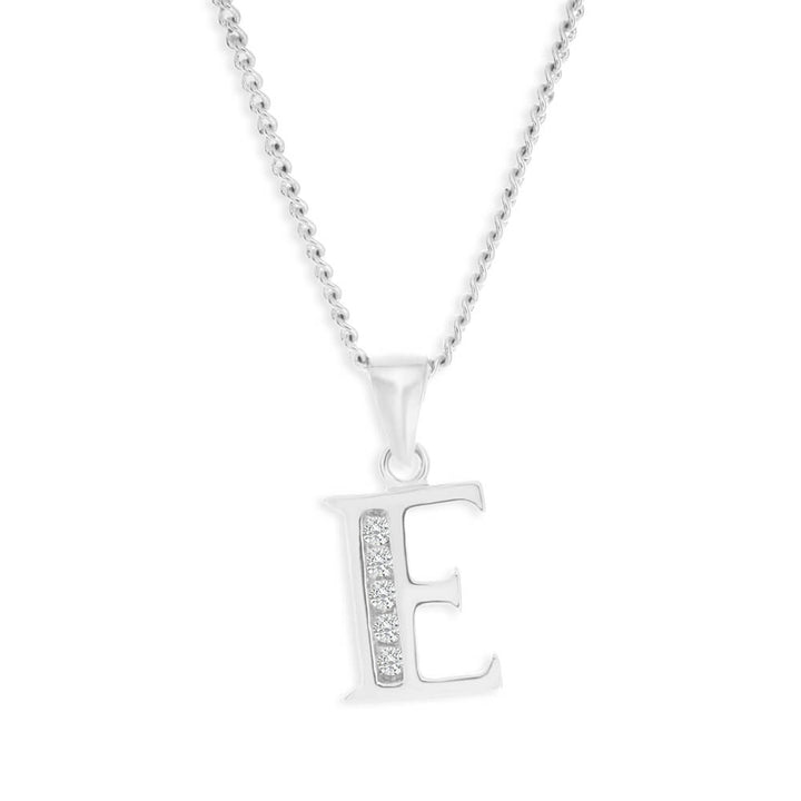 Sterling Silver Cubic Zirconia Initial