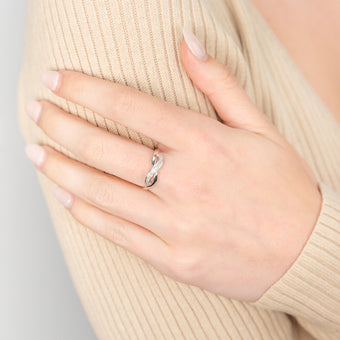 Sterling Silver Infinity Diamond Ring