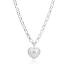 Load image into Gallery viewer, Sterling Silver Belcher Heart Charm Necklace 45cm