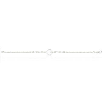 Sterling Silver Heart and Simulated Pearl Fancy Bracelet 19cm