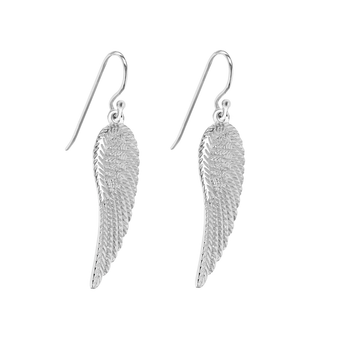 Sterling Silver Angel Wing Drop Earrings