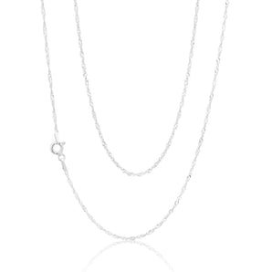 Sterling Silver 45cm 25 Gauge Singapore Chain