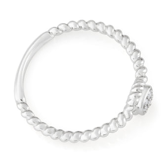 Sterling Silver 0.03 Carat Diamond Ring with 7 Brilliant Cut Diamonds