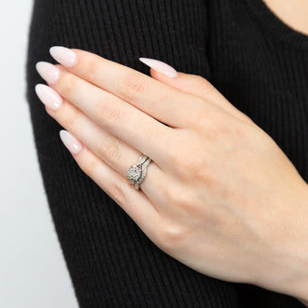 1/5 Carat Diamond 2-Ring Bridal Set in Sterling Silver