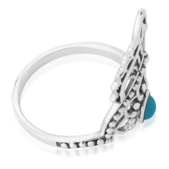 Sterling Silver Created Turquoise Fancy Ring