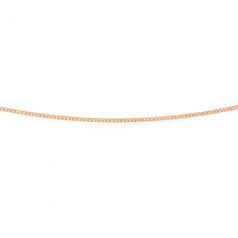 Sterling Silver Rose Plated 45cm Curb Dicut Chain