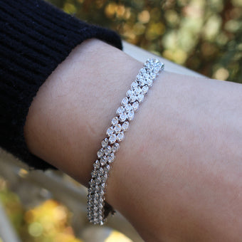 Silver 1 Carat Diamond 18cm Bracelet