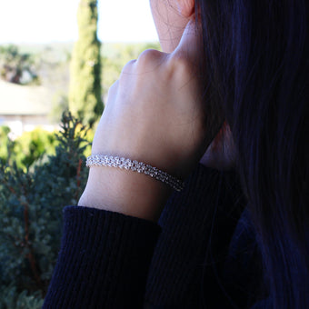 Silver 1 Carat Diamond 18cm Bracelet