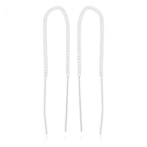 Sterling Silver Bar Drop Threader Earrings