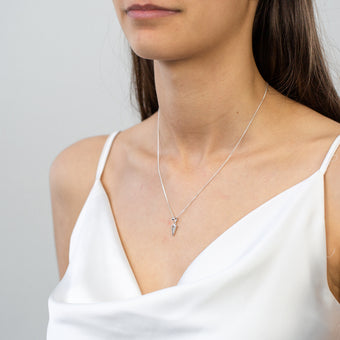 Sterling Silver Cubic Zirconia Initial "V" Pendant