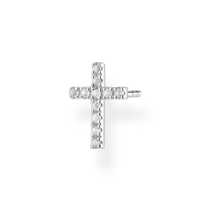 Sterling Silver Thomas Sabo Charm CLub Single Zirconia Cross Stud * 1 Earring Only*