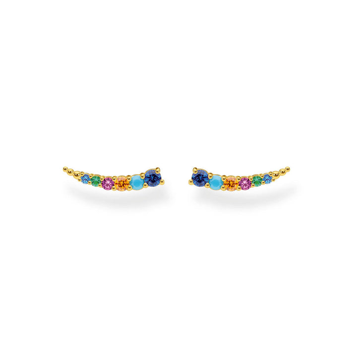 Gold Plated Sterling Silver Thomas Sabo Charm Club Multi Colour Ear Climbers