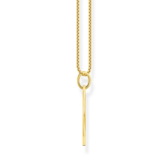 Thomas Sabo Engrav Gold Plated Sterling Silver Wide Tag CZ on 40-45cm Chain