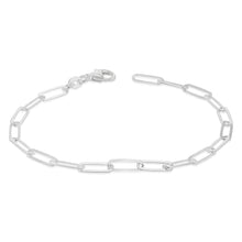 Load image into Gallery viewer, Sterling Silver Paperclip 19cm Bracelet