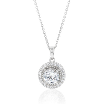 Natural White Sapphire Pendant and Earring Set on Chain in Sterling Silver